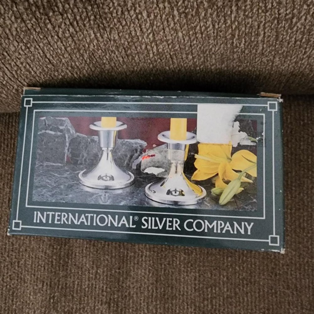 NWOT/NIB Set of Silver Candlestick Holders